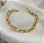 Pulseira Elos Liso Alongado Minimalista Médio Banhado em Ouro - Imagem 1