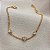 Pulseira Trillion Groumet Delicada Cravejada Banhada em Ouro - Imagem 1