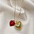 Colar Longo Duo Coração Vermelho 70cm Banhado em Ouro - Imagem 1