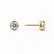 Brinco Ponto de Luz 7.5mm Cravado Bezel Banhado Ouro - Imagem 2