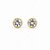 Brinco Ponto de Luz 7.5mm Cravado Bezel Banhado Ouro - Imagem 1