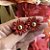 Brinco Flor Gerbera Vermelha Banhado em Ouro - Imagem 3