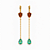 Argola Fio Cravejado Gota Conhaque e Verde Banhado Ouro - Imagem 1