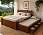 Bicama Travessão Com Cama De Casal 1,40 X 1,90 - Bicama 1,90 X 90 - 03 Gavetas - Madeira Maciça - Móveis de Gramado - Imagem 1