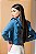 Camisa de babados, poá jeans feminina - Imagem 5