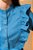 Camisa de babados, poá jeans feminina - Imagem 3
