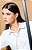 Camisa ajustada de tricoline branca feminina - Imagem 4
