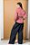 Calça alfaiataria pantalona jeans feminina - Imagem 3