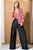 Calça alfaiataria pantalona jeans feminina - Imagem 2