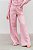 Calça alfaiataria pantalona rose blush com linho feminina. - Imagem 1