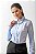 Camisa azul nuvem de tricoline com pences, ajustada feminina - Imagem 1