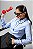 Camisa azul nuvem de tricoline com pences, ajustada feminina - Imagem 5
