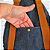 Mochila Jeans Média Triagular Tipo Origami - Imagem 8