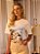 T-shirt Sarah Malha Wild Beach Bege - Imagem 1