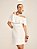 Vestido Fernanda Curto Crepe com Babado Off White - Imagem 1