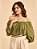 Blusa Bata Beatriz Viscose Bordada Verde - Imagem 1