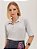 Blusa Zilda Canelada Gola Sport Cinza - Imagem 1