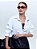 Camisa Sara Over Tricoline Branca - Imagem 1