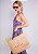 Vestido Irene Acetinado Estampado Roxo e Azul - Imagem 9