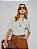 T-shirt Mara Malha Canelada Listrada Verde e Off White - Imagem 3
