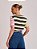 Blusa Carmen Tricot Listrada Off White e Verde - Imagem 2