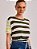 Blusa Carmen Tricot Listrada Off White e Verde - Imagem 3
