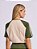 T-shirt Jenifer Malha Raglan Bege e Verde - Imagem 2