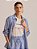 Camisa Sueli Fio Tinto Crinkle Listrada Azul e Off White - Imagem 5