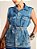 Colete Jeans Rute Maxi com Cinto Azul - Imagem 4