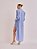 Coordenado Ligia de Fio Tinto Crinckle Listrado Azul e Off White - Imagem 2