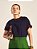 T-shirt Brenda de Malha com Recortes Marinho - Imagem 1