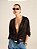 Blusa Kimono Maristela de Jacquard Preta e Dourada - Imagem 1