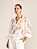 Blusa Bata Lívia de Renda Bordada Decote V Off White - Imagem 3