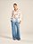 Blusa Bata Lívia de Renda Bordada Decote V Off White - Imagem 6