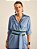 Vestido Midi Lana de Jaquard Estampado Poá Azul Azul Azul Azul - Imagem 4