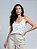 Regata Helena de Crepe com Alça Fina Estampada Poá - Exclusivo Site - Imagem 1