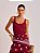 Body de Malha Dupla Face Listrado Vinho e Off White - Imagem 1
