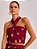 Top Valeria Acetinado Estampado Vinho - Imagem 6
