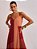 Vestido Longo Meire de Chiffon com Recorte Colorido - Imagem 4