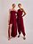 Vestido Longo Fernanda de Crepe Vinho - Imagem 5