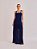Vestido Longo Julia de Tricot Rendado Floral Marinho - Imagem 1