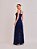 Vestido Longo Julia de Tricot Rendado Floral Marinho - Imagem 2