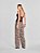 Calça Pantalona Muse Crepe Estampada Marrom e Off White - Imagem 2