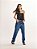 Calça Jeans Janaina Puídos Lavagem Stone Azul - Imagem 11