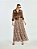 Saia Longa Savanna Tule Estampada Marrom e Off White - Imagem 1