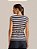 Colete Balance Cinto Fino Listrado Marinho e Off White - Imagem 2