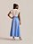 Saia Midi Texture Godê Cinto Fivela Azul - Imagem 2