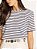 T-shirt Stripes Malha Listrada Marinho e Off White - Imagem 4