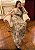 Vestido Longo Yvory Chiffon Estampado Off White e Marrom - Imagem 9