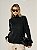 Blusa Tricot Ampla Gola Alta Preta - Imagem 1